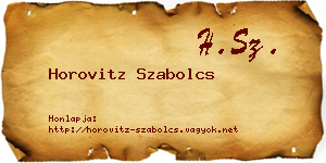 Horovitz Szabolcs névjegykártya