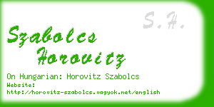 szabolcs horovitz business card
